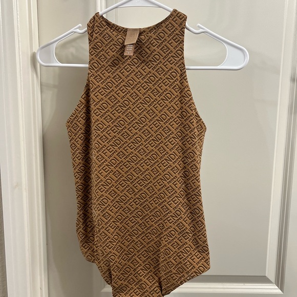 Fendi Tan Logo Tank Top - Picture 1 of 8